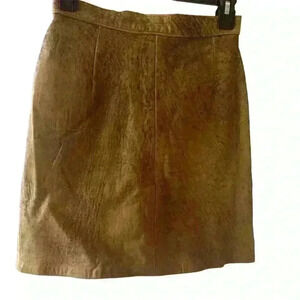 Philip Noel Vintage Leather Skirt Women's Size 8 Brown Knee Length